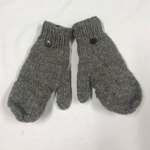 fingerless Gloves with fold with wooden button